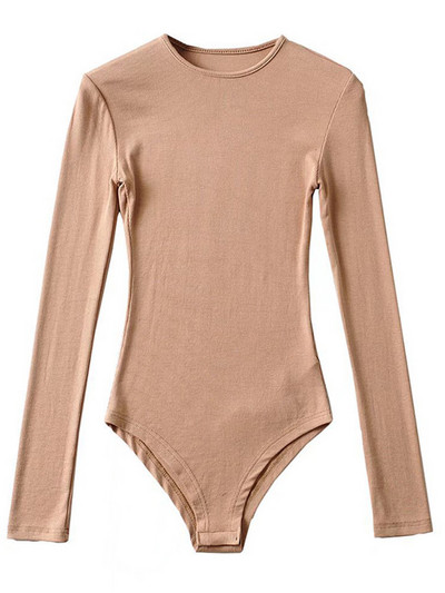 Primăvară toamnă femei ocazional cu mâneci lungi decolteu O tricotat Body Streetwear salopete elastice skinny