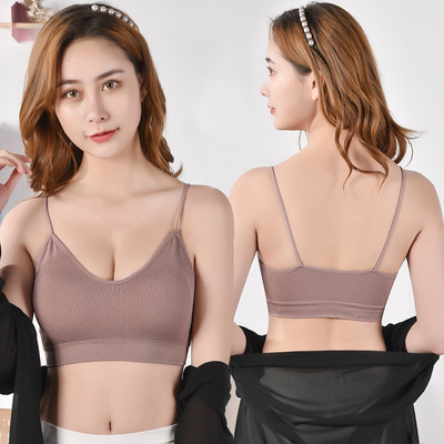 Sexy Crop Top sieviešu bezšuvju apakšveļa Tank Top meiteņu vasaras Cami T-krekls Sexy Deep V apakšveļa sporta kamzolis
