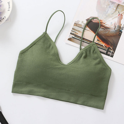 Top de damă Sexy Crop Top Femei Lenjerie de corp fără cusături Tank Top Fete Summer Cami Tricou Sexy Deep V Lenjerie Sport Camisole