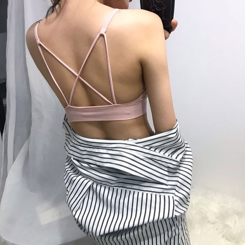 Sutien adunat anti-orbire îmbrăcat de vară Modele de fete studente fără inel de oțel Lenjerie de corp Sutien Push Up Sutien Vestă fără fir