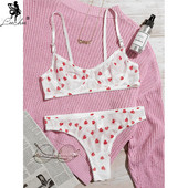 Leechee New Srrival Lenjerie erotică Love Printing Lenjerie de corp pentru femei, 7 culori, perspectivă, set de sutien din două piese pentru femei