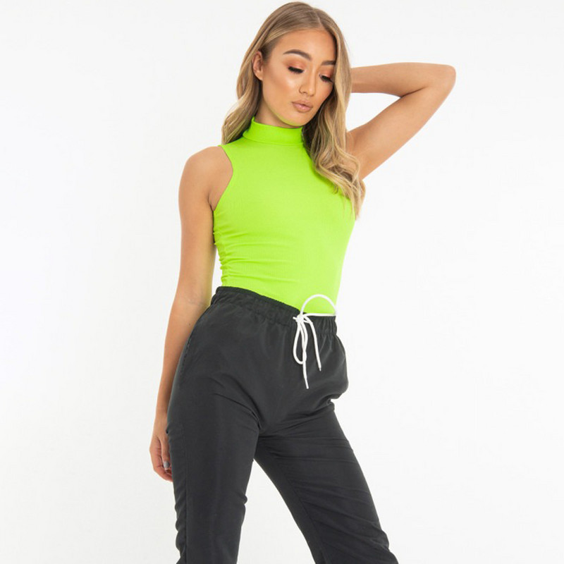 Body fără mâneci pentru femei, cu gât rigiș, sexy alunecat, vara 2019, haine calde pentru femei, salopetă slim fit la modă