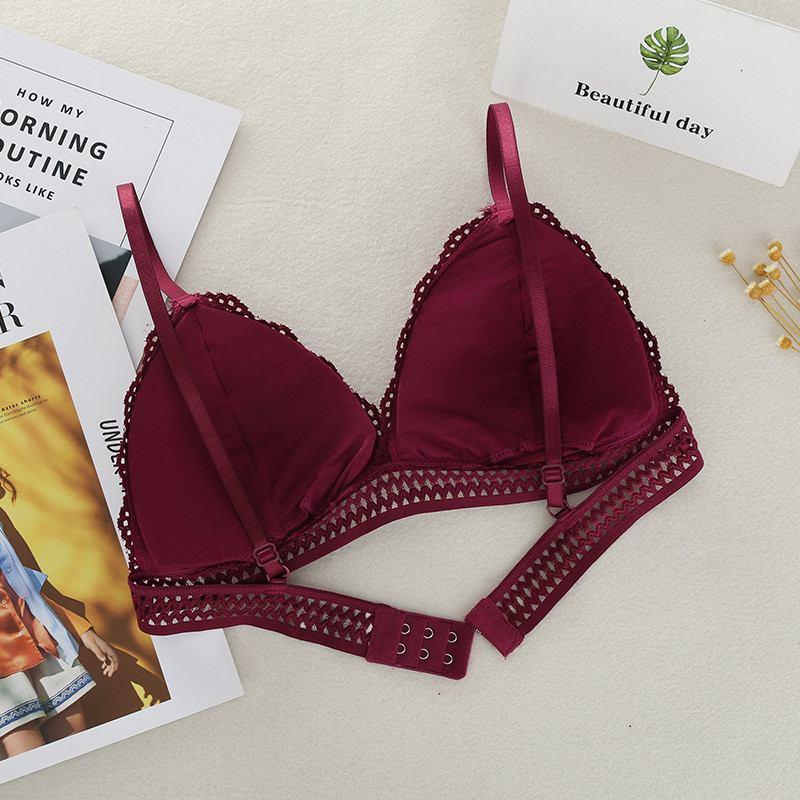 2022. aasta pitsist aluspesu, naiste õhukese sektsiooniga rinnahoidja, ühevärviline tikandiga õõnestoru top, must/punanevalge, kolmevärviline sisseehitatud topp