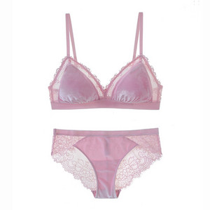 2018 νέο βελούδινο λεπτό σουτιέν 5 χρωμάτων με μαξιλαράκι και διάφανο εσώρουχο σετ ρυθμιζόμενα εσώρουχα Bralette γυναικεία σέξι ενδύματα ύπνου