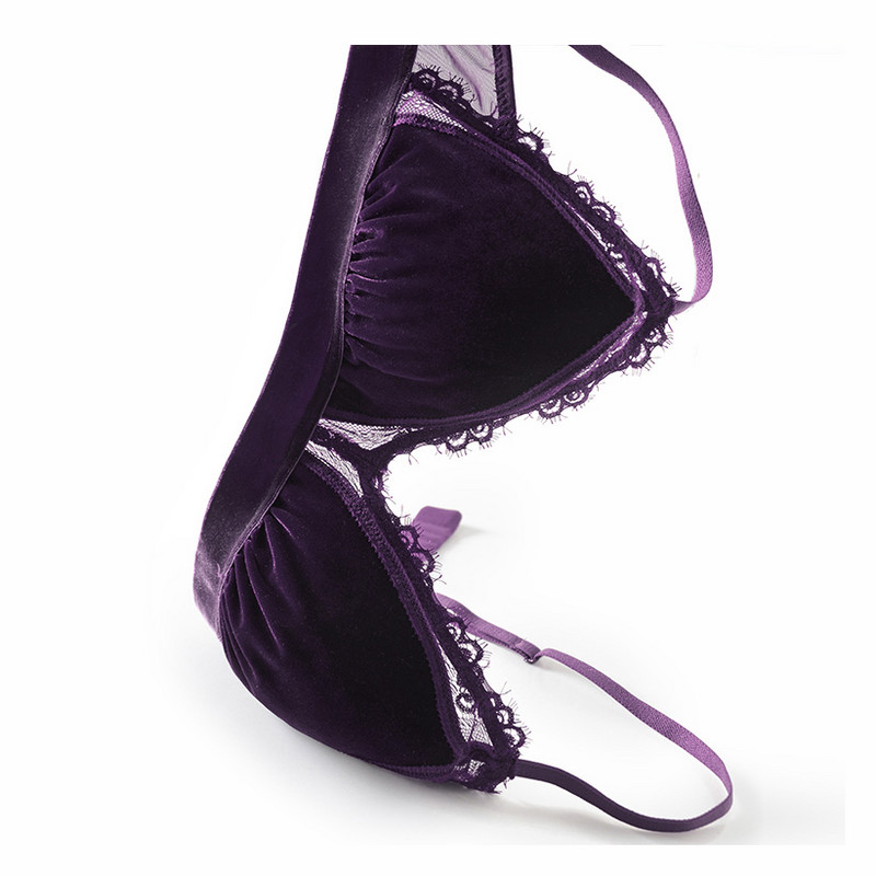 2018 νέο βελούδινο λεπτό σουτιέν 5 χρωμάτων με μαξιλαράκι και διάφανο εσώρουχο σετ ρυθμιζόμενα εσώρουχα Bralette γυναικεία σέξι ενδύματα ύπνου