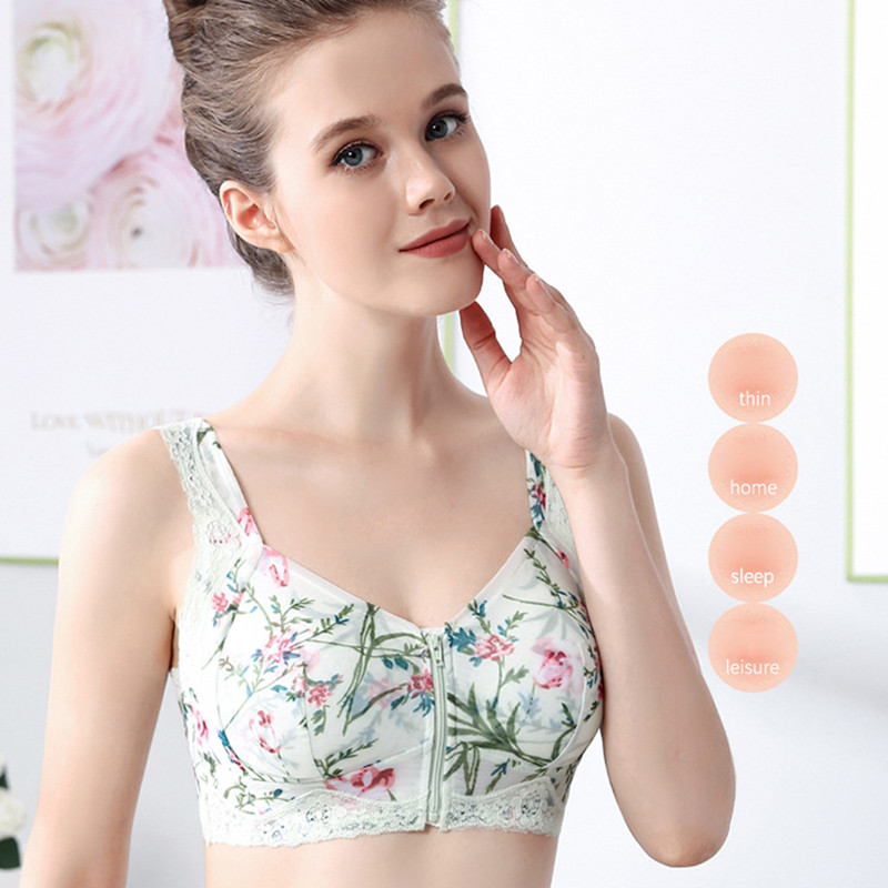 Fermoar frontal, fără fir, nou, confortabil, sexy, fără inel de oțel, respirabil, activ pentru yoga, sport, lenjerie de corp, fără sârmă