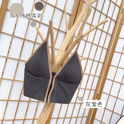 CHRLEISURE φερμουάρ Crop Top Σουτιέν Γυναικείο Tank Top Αμάνικο Καμισόλ Tube Top Tank εσωρούχων