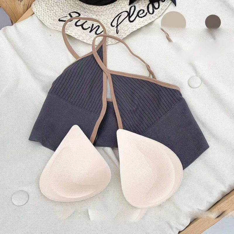CHRLEISURE φερμουάρ Crop Top Σουτιέν Γυναικείο Tank Top Αμάνικο Καμισόλ Tube Top Tank εσωρούχων