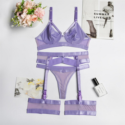 Aduloty Fashion Νέο σέξι γυναικεία εσώρουχα Εσώρουχα σουτιέν Σετ εσώρουχα λεπτής διατομής see-through Ερωτικά εσώρουχα με ζώνη ζωνών