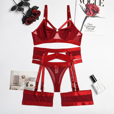 Aduloty Fashion Νέο σέξι γυναικεία εσώρουχα Εσώρουχα σουτιέν Σετ εσώρουχα λεπτής διατομής see-through Ερωτικά εσώρουχα με ζώνη ζωνών