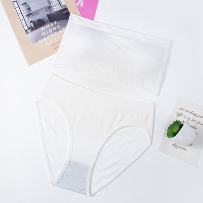 Ženski seksi rebrasti komplet donjeg rublja Bešavni komplet grudnjaka bez naramenica Osnovni bežični komplet grudnjaka