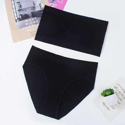 Ženski seksi rebrasti komplet donjeg rublja Bešavni komplet grudnjaka bez naramenica Osnovni bežični komplet grudnjaka