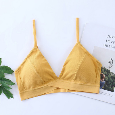 Sutiene din bumbac pentru femei Sutien fără sudură Lenjerie de corp confort Top Sutien pentru femei Sutien franceză Sutien triunghi căptușit Lenjerie sexy