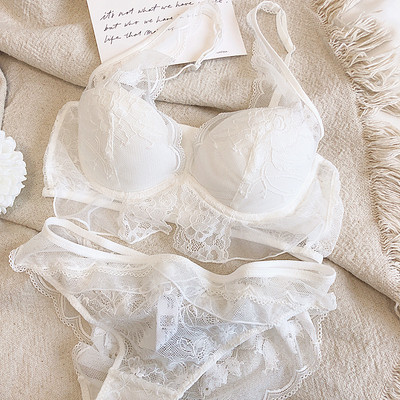 Wriufred Set de lenjerie intima cu sârmă pentru femei, sutien de adunare sexy din dantelă, perspectivă, lenjerie subțire