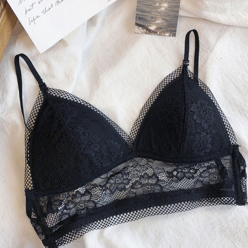 Γυναικείο σέξι σουτιέν με εξώπλατο στυλ Κομψό δαντέλα χωρίς ραφή Bralette Triangle Cup Αόρατα σουτιέν χωρίς κόκαλα για φόρεμα μαλακά λεπτά εσώρουχα