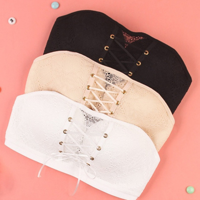 Γυναικείο δαντελένιο συνονθύλευμα Σέξι στράπλες σουτιέν Push Up Εσώρουχα μονόχρωμα σουτιέν χωρίς ραφές Γυναικεία εσώρουχα σταυρού