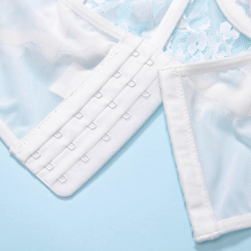 Yimunancy Set de lenjerie din dantelă 2 piese Femei 2 piese Set erotic pur transparent și slip sexy