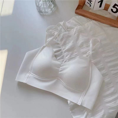 Sutiene tip vestă fără cusuri Moale fără sârmă Sutien sexy cupa subțire Ventilație Sutiene pentru femei Piept mic Lenjerie de corp Push Up Simplicity