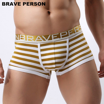 Marca BRAVE PERSON Chiloți confortabili pentru bărbați Lenjerie de corp  Boxeri pentru bărbați Pantaloni boxer pentru bărbați cu dungi sexy Chiloți din bumbac pentru bărbați