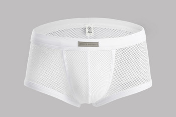 2020 BRAVE PERSON Εσώρουχα Ανδρικά μπόξερ Breathable Mesh Hollow Boxer σορτς Σέξι εσώρουχα Διαφανή ανδρικά μπόξερ