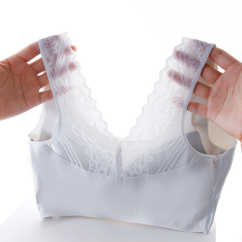 Uus lateksist plusssuuruses rinnahoidja kogub reguleerimistüüpi ilma terasrõngata Seksikas pits, ilus seljaosa õmblusteta aluspesu topsid Push Up rinnahoidja ülaosa