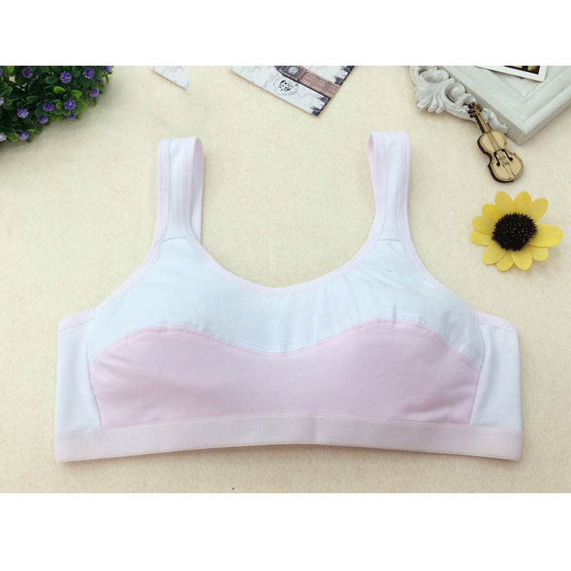 Bumbac Adolescent Tineri Studenți Subțire Respirabil Sutiene de antrenament fără sârmă Vestă de reglare pentru fete Lenjerie intimă pentru copii