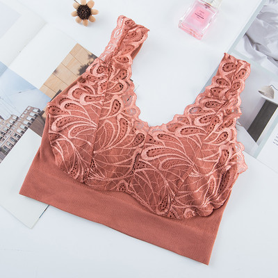 Bežični čipkasti grudnjak U leđa Ženski push up sportski grudnjak Grudnjak za spavanje Seksi cvjetno donje rublje Bešavno podstavljeno udobno donje rublje