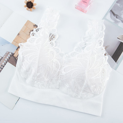 Bežični čipkasti grudnjak U leđa Ženski push up sportski grudnjak Grudnjak za spavanje Seksi cvjetno donje rublje Bešavno podstavljeno udobno donje rublje