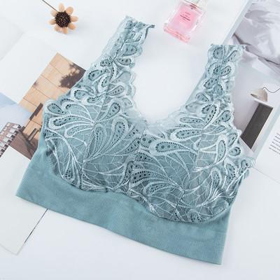 Bežični čipkasti grudnjak U leđa Ženski push up sportski grudnjak Grudnjak za spavanje Seksi cvjetno donje rublje Bešavno podstavljeno udobno donje rublje