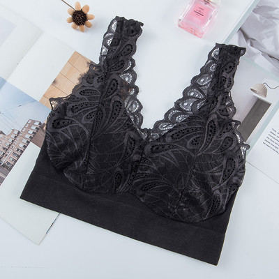 Bežični čipkasti grudnjak U leđa Ženski push up sportski grudnjak Grudnjak za spavanje Seksi cvjetno donje rublje Bešavno podstavljeno udobno donje rublje