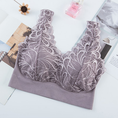 Bežični čipkasti grudnjak U leđa Ženski push up sportski grudnjak Grudnjak za spavanje Seksi cvjetno donje rublje Bešavno podstavljeno udobno donje rublje