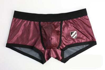 2020 BRAVE PERSON Νέο σέξι ανδρικό απομίμηση δερμάτινο σορτς μπόξερ Εσώρουχα ανδρικά εσώρουχα U κυρτή θήκη Εσώρουχα ανδρικά μπόξερ