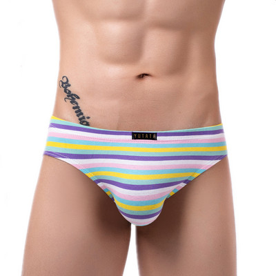 Βαμβακερά ανδρικά εσώρουχα Σέξι ανδρικά σλιπ Εσώρουχα με ριγέ αναπνεύσιμο ανδρικό μπικίνι Jockstrap Cuecas πουγκί πέους Σλιπ Ανδρικό σώβρακο