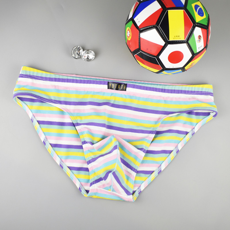 Βαμβακερά ανδρικά εσώρουχα Σέξι ανδρικά σλιπ Εσώρουχα με ριγέ αναπνεύσιμο ανδρικό μπικίνι Jockstrap Cuecas πουγκί πέους Σλιπ Ανδρικό σώβρακο