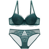 Set sutien pentru femei marimi mari sutien din dantelă cu garnitură pentru gene cu sârmă, căptușit ușor cupa CDE sutien Lenjerie intima 95D lenjerie femei