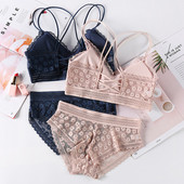 Beauty Back Σέξι γυναικεία εσώρουχα Δαντέλα Bralette Push-up Σουτιέν και εσώρουχα Γυναικεία Σετ εσώρουχα σε σουτιέν με κέντημα