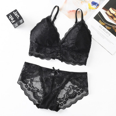 Beauty Back Σέξι γυναικεία εσώρουχα Δαντέλα Bralette Push-up Σουτιέν και εσώρουχα Γυναικεία Σετ εσώρουχα σε σουτιέν με κέντημα