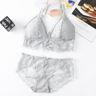 Beauty Back Σέξι γυναικεία εσώρουχα Δαντέλα Bralette Push-up Σουτιέν και εσώρουχα Γυναικεία Σετ εσώρουχα σε σουτιέν με κέντημα