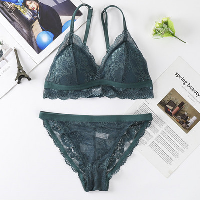 Beauty Back Σέξι γυναικεία εσώρουχα Δαντέλα Bralette Push-up Σουτιέν και εσώρουχα Γυναικεία Σετ εσώρουχα σε σουτιέν με κέντημα