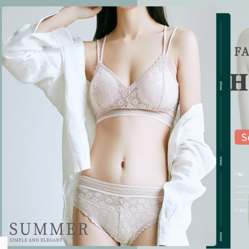 Beauty Back Σέξι γυναικεία εσώρουχα Δαντέλα Bralette Push-up Σουτιέν και εσώρουχα Γυναικεία Σετ εσώρουχα σε σουτιέν με κέντημα