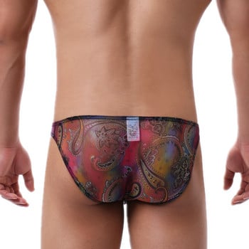 Секси мъжко бельо слипове Men See Through Bohemian Briefs Cuecas Calzoncillos Бикини с ниска талия Мъжки гащи Мрежесто бельо Sissy