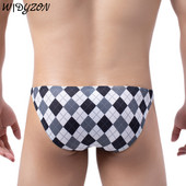 Ice Silk ανδρικά εσώρουχα Σέξι ανδρικά σλιπ Εσώρουχα καρό αναπνεύσιμο ανδρικό μπικίνι Jockstrap Cuecas πουγκί πέους Ανδρικά σώβρακα
