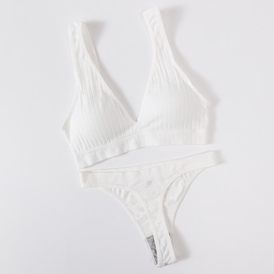 Lenjerie de corp pentru femei Set de chiloți sutien sport Sutien fără sârmă Set sexy de top fără cusături Slip cu talie înaltă Set de lenjerie cu decolteu în V