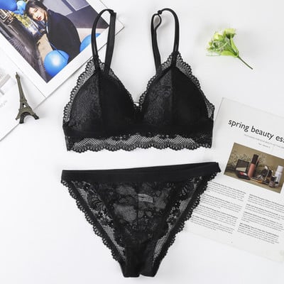 Ženski komplet kratkih čipkastih grudnjaka Čipkasti grudnjak Seksi donje rublje Bešavno donje rublje Push up grudnjak Ultratanke tange Seksi donje rublje bez leđa