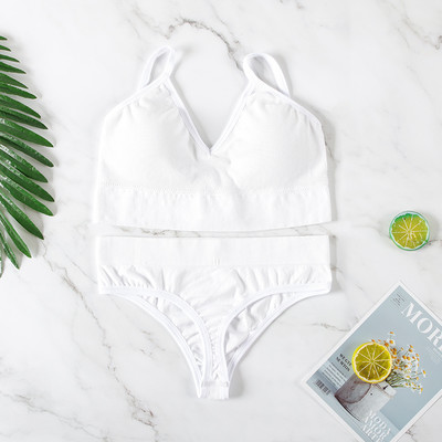 Aluspesu rinnahoidjakomplekt Naiste juhtmevaba pesu aluspüksid Push Up rinnahoidja G-String õmblusteta sporditank Fitness Crop Top 2022