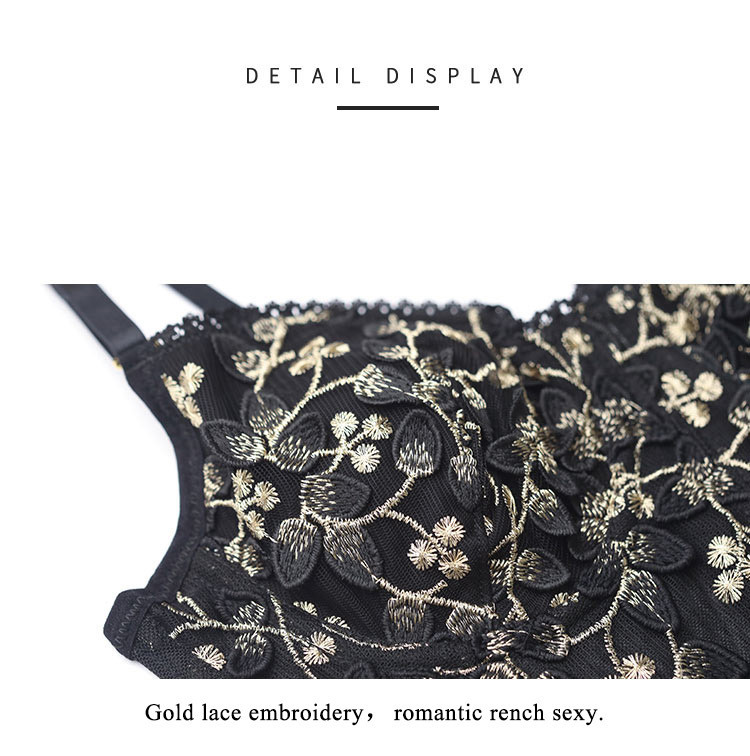 Νέο Κέντημα Δαντέλα Λουλούδια Γαλλικά Γυναικεία Εσώρουχα Ατσάλι από καουτσούκ Bone Push Up Σουτιέν Σέξι Bralette Χαριτωμένα εσώρουχα Σέξι διαμόρφωση σώματος