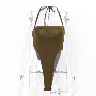 Γυναικείο καλοκαιρινό χαμηλού κοψίματος κορμάκι, σέξι αμάνικο ψηλό κούφιο κούφιο, καλοκαιρινό κορμάκι, μοδάτο μπλουζάκι χωρίς πλάτη