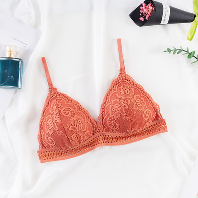 SPORCLO 1 kom. Seksi crni čipkasti podstavljeni grudnjak za žene Bežični Push Up donje rublje 7 boja Žensko donje rublje s izdubljenim naramenicama