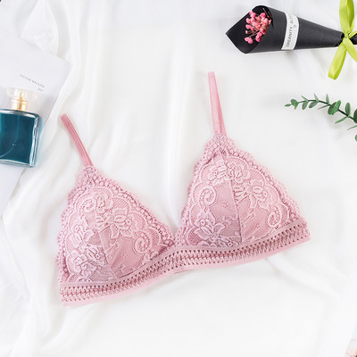 SPORCLO 1 kom. Seksi crni čipkasti podstavljeni grudnjak za žene Bežični Push Up donje rublje 7 boja Žensko donje rublje s izdubljenim naramenicama