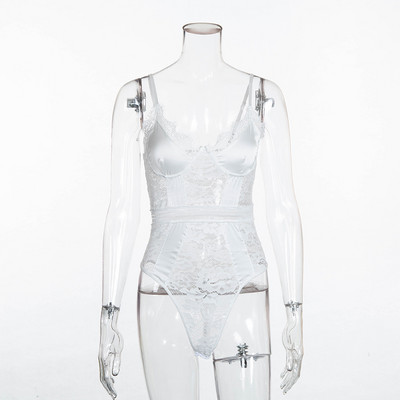 Γυναικείο κορμάκι δαντέλα 2019 Μόδα σέξι κορμάκι Κομψό Hallow Out Μαύρο κορμάκι Teddy Romper Ολόσωμη φόρμα Streetwear Κομψό πάρτι